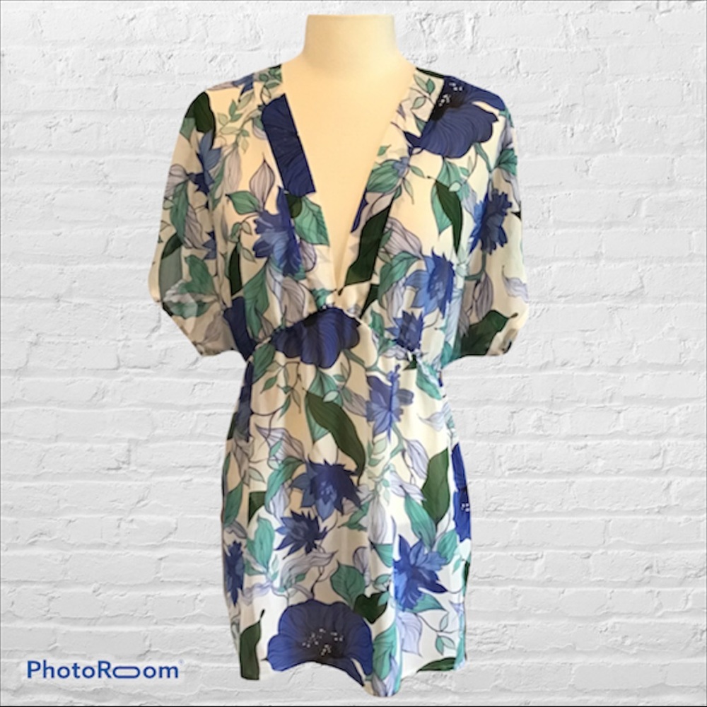 Gilligan & O'Malley Nightgown Blouse S Sheer Blue